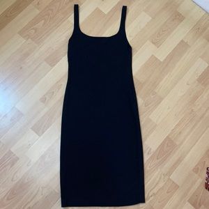 Zara Fitted Black Midi Dress